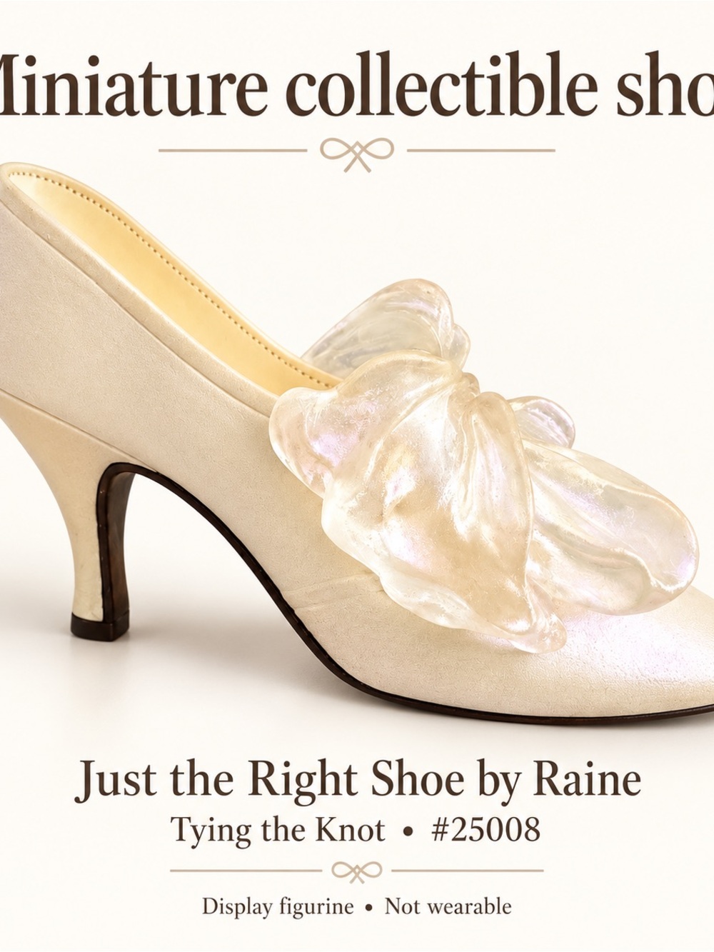 Vintage Raine Just The Right Shoe Wrap It Up #25116 White Floral Figurine Box